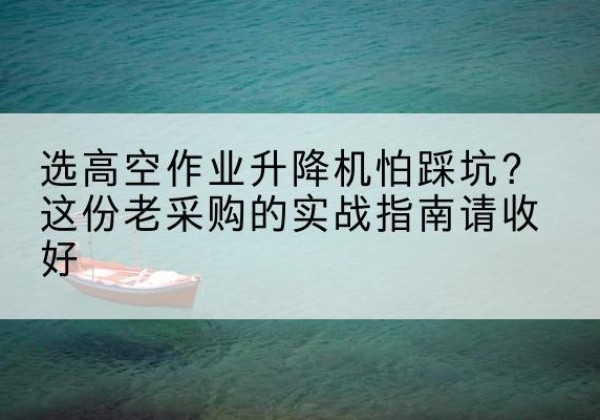 黄梅高空作业升降机厂家推荐-选高空作业升降机怕踩坑？这份老采购的实战指南请收好